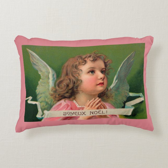 Joyeux Noel Angel Accent Pillow (Front)
