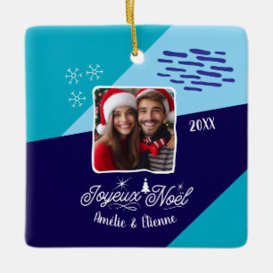 Joyeux Noël Avec Photo French Christmas Custom Pic Ceramic Ornament