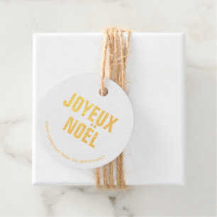 "Joyeux Noel" Bold Letters Favour Tags