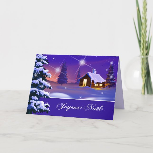 Joyeux Noël. Christmas Card in French (Front)