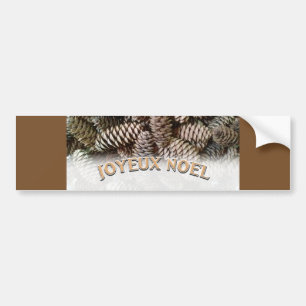 Joyeux Noel Christmas Holiday Pine Cone Bumper Sticker