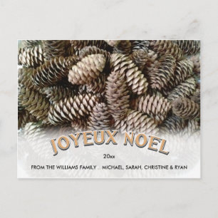 Joyeux Noel Christmas Holiday Pine Cone Custom