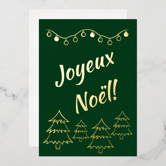 Joyeux Noel Christmas Lights Xmas Tree Green (Front/Back)