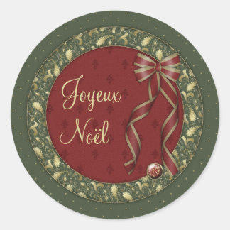 Joyeux Noel Classic Round Sticker