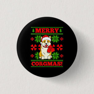 Joyeux Noël Corgmas Corgi Dog 3 Cm Round Badge