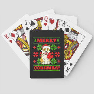 Joyeux Noël Corgmas Corgi Dog Playing Cards