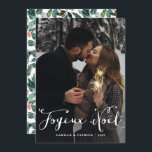 Joyeux Noël Cursive Lettering Christmas Photo Holiday Card<br><div class="desc">Joyeux Noël | Send holiday greetings with this customisable holiday card. It features rustic cursive and classic typography. Personalise by adding a photo and other details.</div>