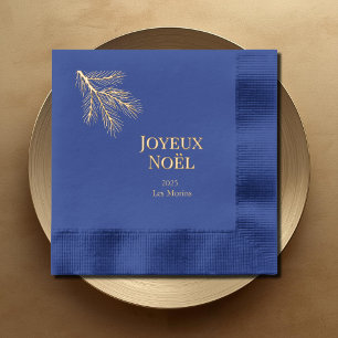 Joyeux Noel - delicate pine branches Foil Napkins
