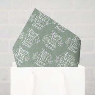 Joyeux Noël et Bonne Année Sage Green Christmas Tissue Paper