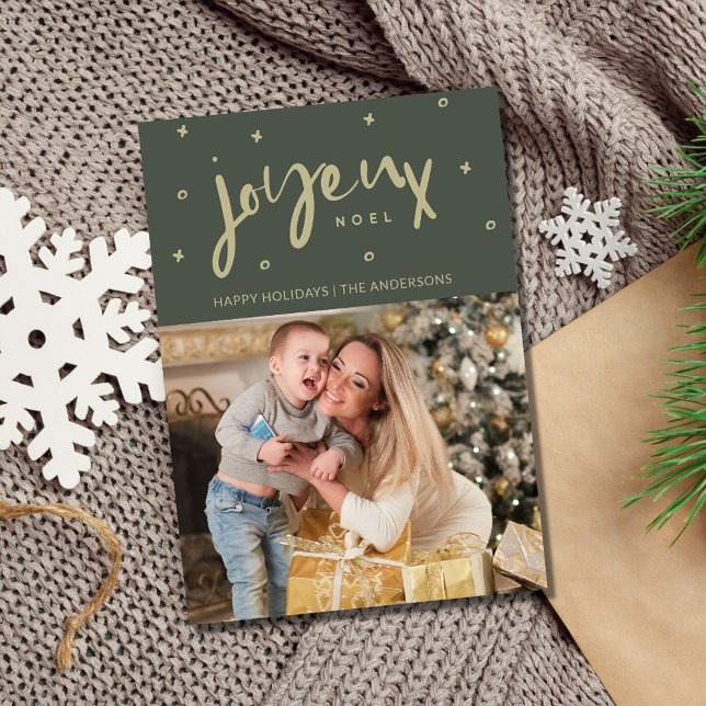 Joyeux Noel Family Photo Christmas Holiday Card (Joyeux Noel Family Photo Christmas Holiday Card)