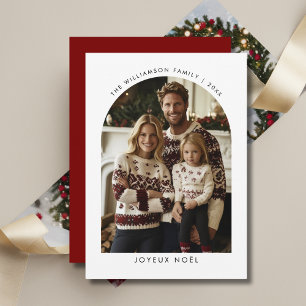 Joyeux Noël French Christmas Greetings Arch Photo Holiday Card