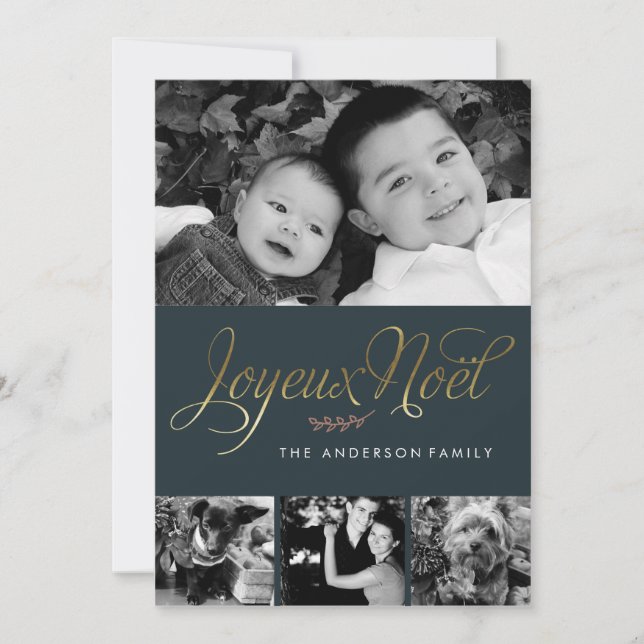 Joyeux Noel French Christmas Holiday Card (Front)