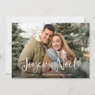 Joyeux Noel   French Christmas with Photo Holiday Card
