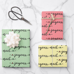 Joyeux Noel French Design  Wrapping Paper Sheet