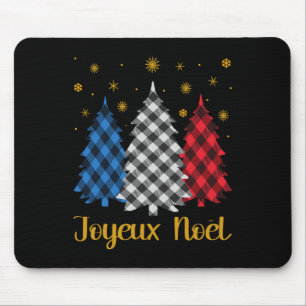 Joyeux Noel French Flag Merry Christmas Tree Famil Mouse Pad
