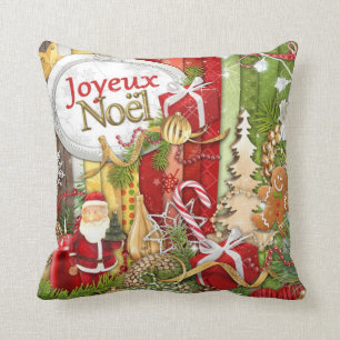 Joyeux Noel ( French Merry Christmas ) Cushion