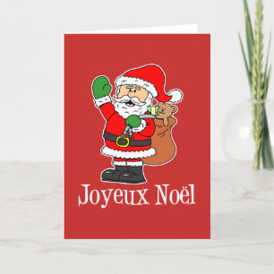 Joyeux Noel French Merry Christmas Santa Holiday Card