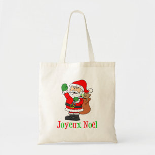 Joyeux Noel French Merry Christmas Santa Tote Bag