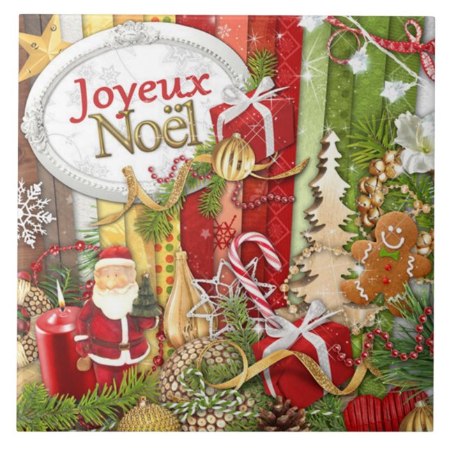 Joyeux Noel ( French Merry Christmas ) Tile (Front)