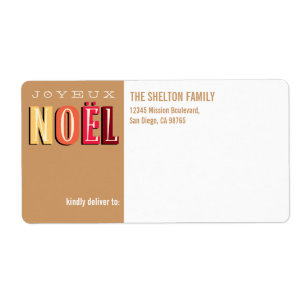 Joyeux Noel funky earth brown Christmas custom