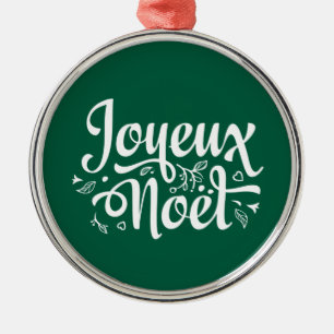 Joyeux Noel Green Metal Tree Decoration