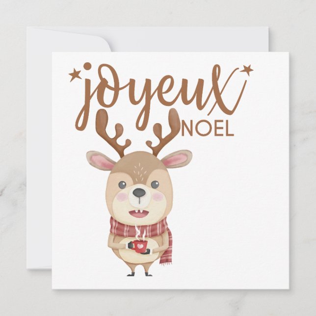 Joyeux Noel Greeting Card, Merry Christmas Holiday (Front)