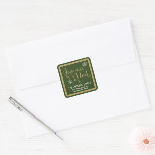 Joyeux Noel Holiday Envelope Seal Return Address 