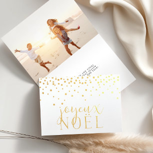 Joyeux Noel   Holiday Photo Gold Foil Card