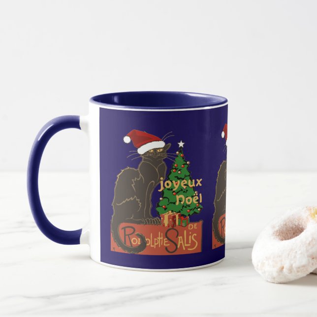 Joyeux Noel Le Chat Noir Spoof With Yule Tree Mug (With Donut)