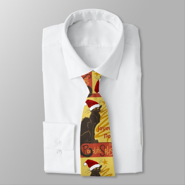 Joyeux Noel Le Chat Noir With Stylised Golden Tree Tie (Tied)