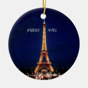 JOYEUX, NOEL  (MERRY CHRISTMAS) CERAMIC TREE DECORATION
