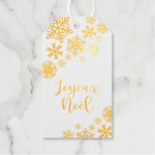 Joyeux Noël Merry Christmas In French, Elegant Gift Tags