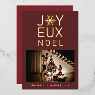 Joyeux Noel Modern and Classy Foil Holiday Card