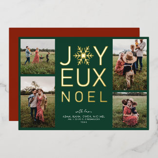 Joyeux Noel Modern and Classy Foil Holiday Card