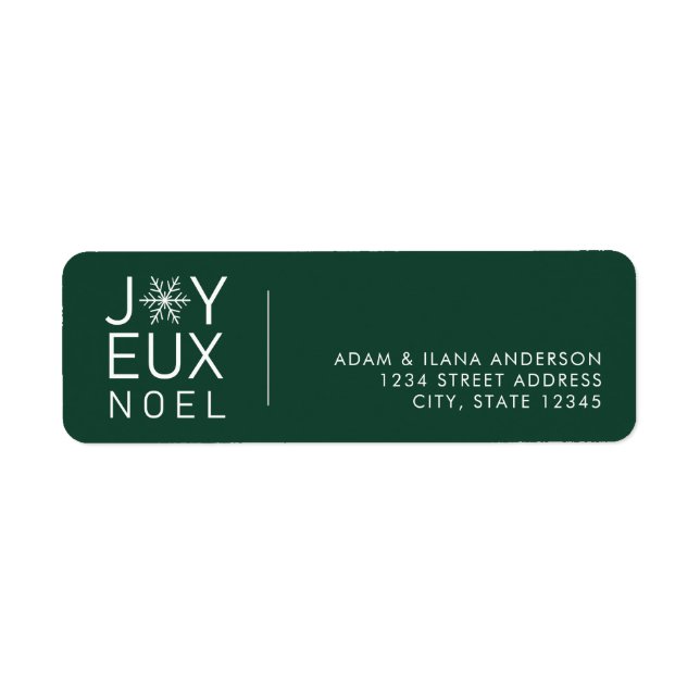Joyeux Noel Modern and Classy Return Address Label (Front)