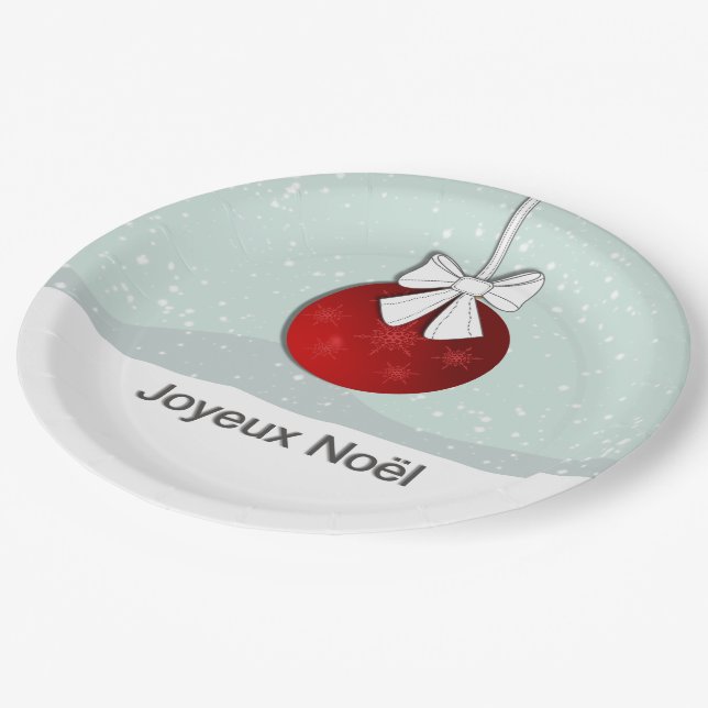 Joyeux Noel Paper Plate (Angled)