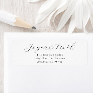 Joyeux Noel Personalised Chic Return Address Label