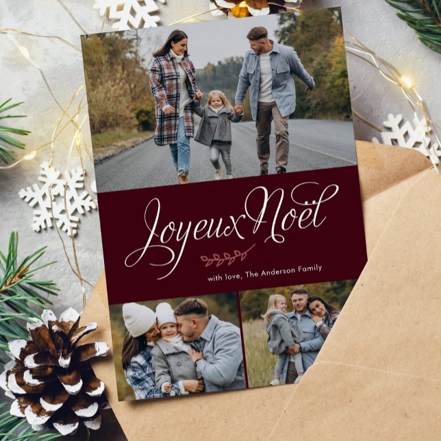 "Joyeux Noel" Photo Gallery of Three Holiday Card (Creator Uploaded)