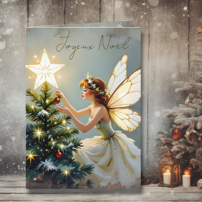 Joyeux Noël | Pretty Fairy Personalised Christmas Card (Creator Uploaded)