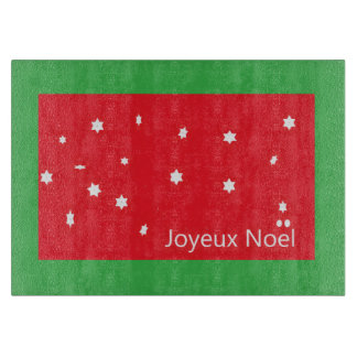 Joyeux Noel Snowflakes Cutting Board