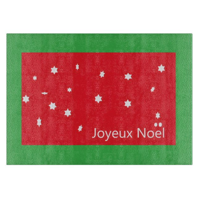Joyeux Noel Snowflakes Cutting Board (Front)