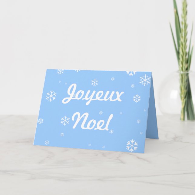 Joyeux Noel Snowflakes Holiday Card (Front)
