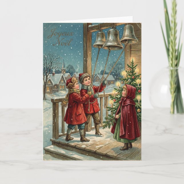 Joyeux Noel Vintage Bells Card (Front)