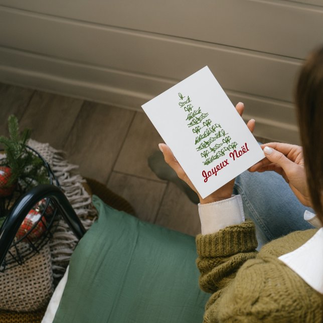 Joyeux Noël Vintage Bird Tree Holiday Card (Creator Uploaded)