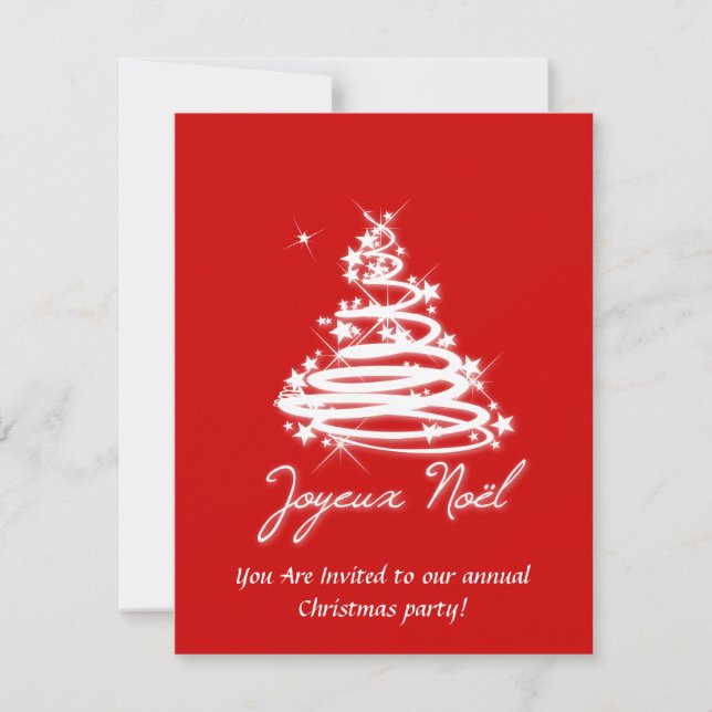 Joyeux Noël with Christmas Tree Invitation (Front)