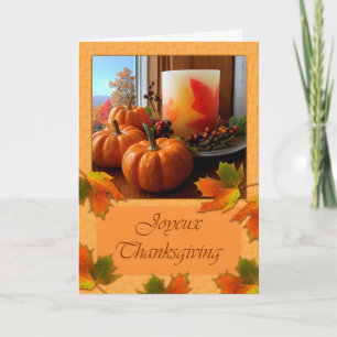 Joyeux Thanksgiving French Autumn Still Life Card