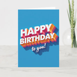 Joyful 3D Text Birthday Card