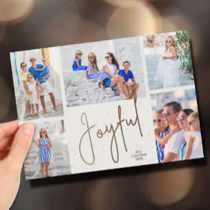 JOYFUL 5 Photo Christmas Holiday Card