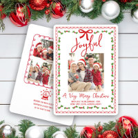 Joyful 5 Photo Red Hand Drawn Doodle Fun Christmas