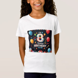 Joyful 8th Birthday Party Girls' T-Shirt